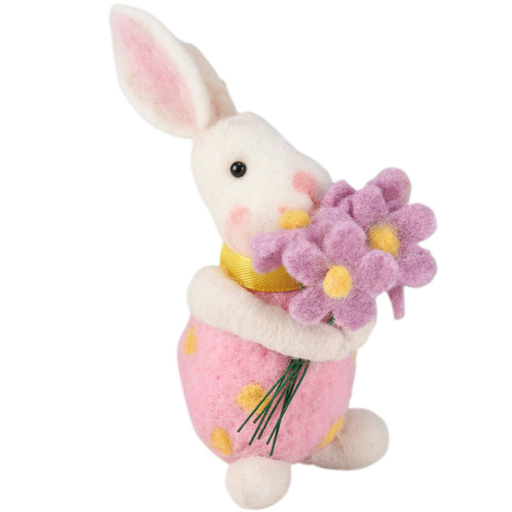 Felt Bunny With Bouquet
