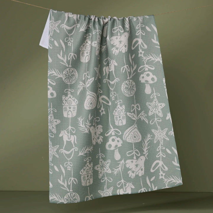 Cozy Ornaments Tea Towel by Geometry