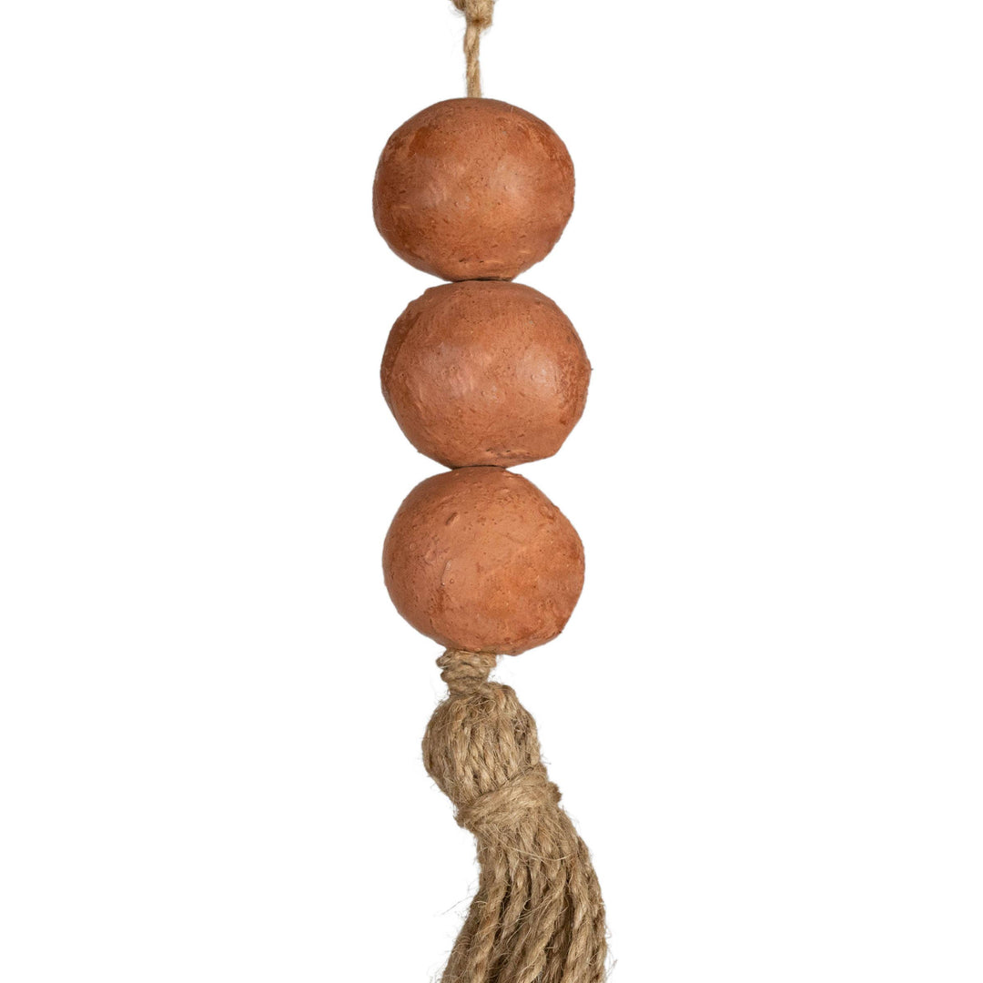Rambla Beaded Terracotta & Jute Tassel