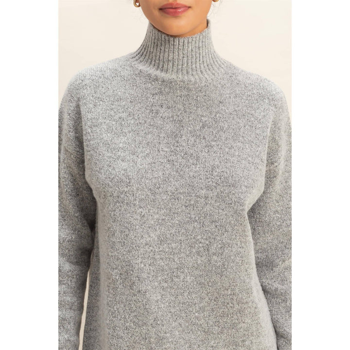 High Neck Sweater Mini Dress