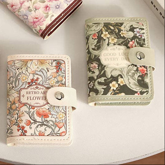 Vintage Floral Leather Card Cases