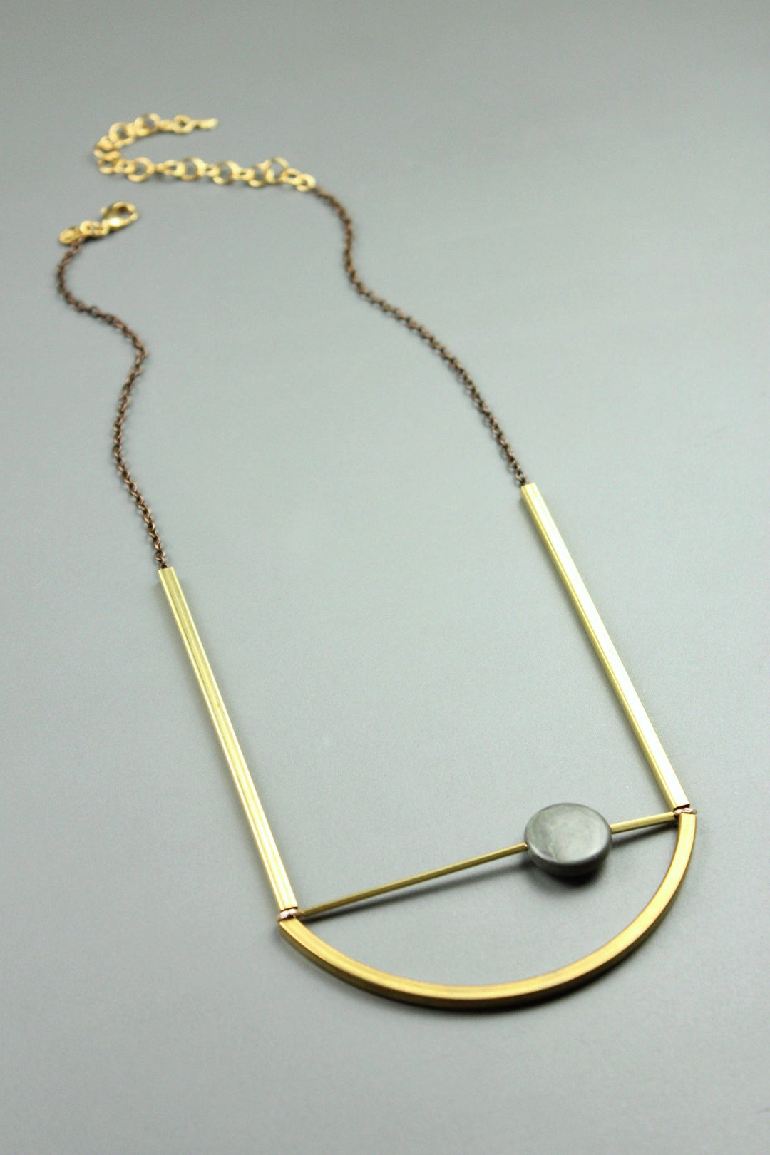 Brass and Jasper Necklace