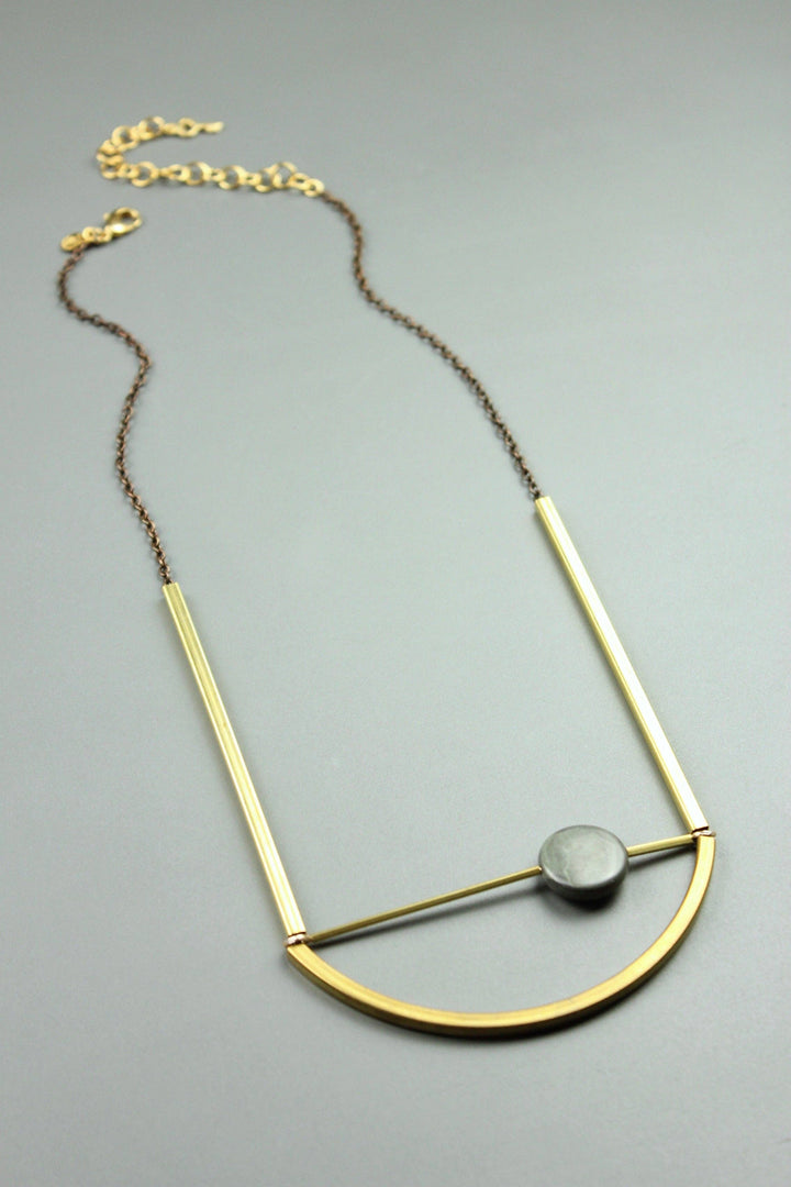 Brass and Jasper Necklace
