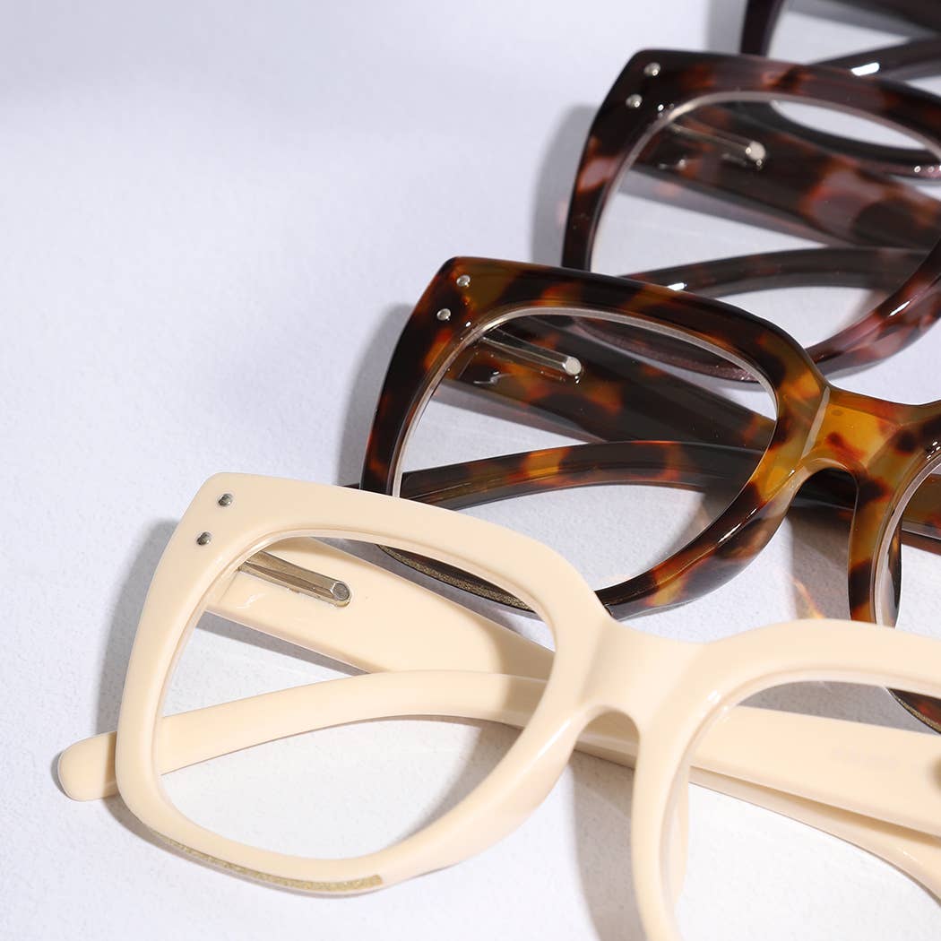 Wide Frame Glitter Edged Reading Glasses