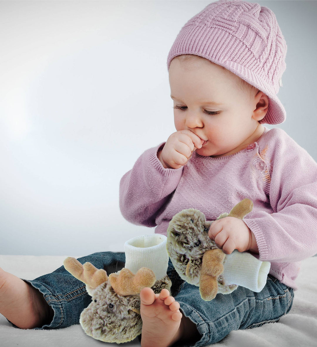 Super Soft Plush Baby Moose Shoes