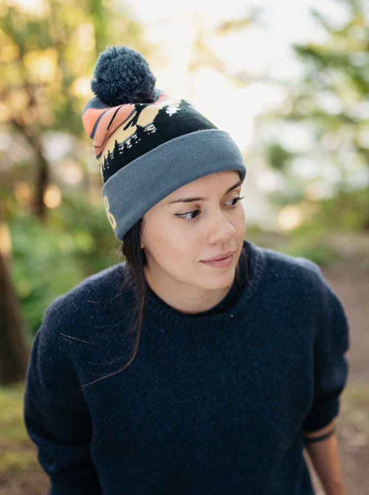 Ski Club Beanie with Pom Pom