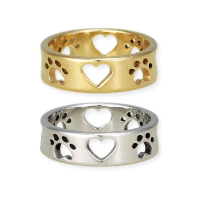 Furrever Friend Heart Paw Band Ring