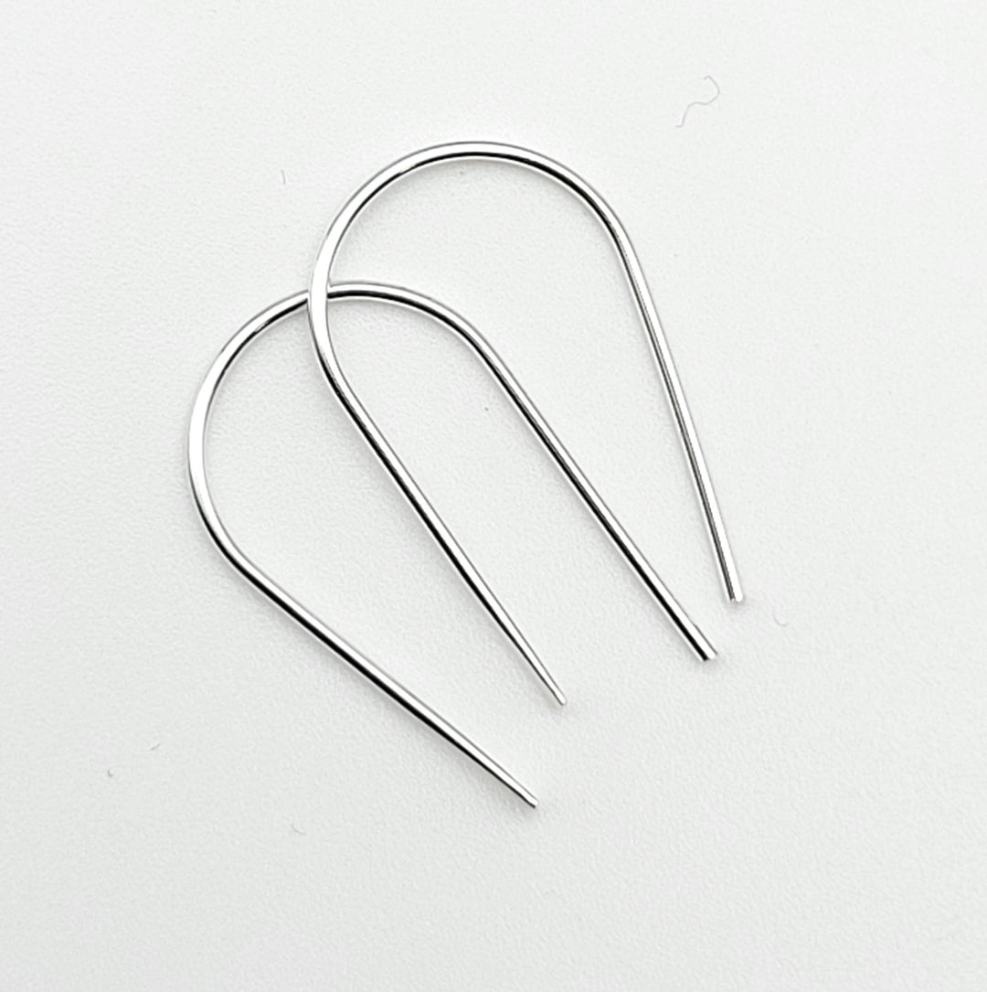 Open Hoop Threader Earrings - Sterling Silver