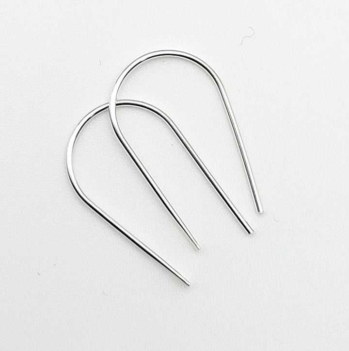 Open Hoop Threader Earrings - Sterling Silver