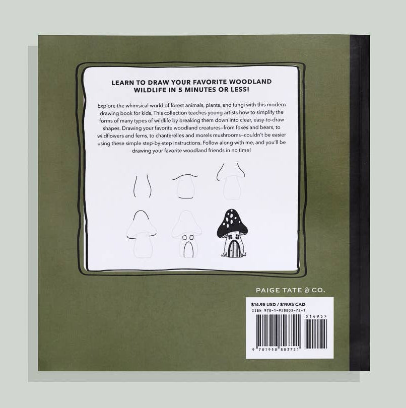 Mushrooms & Woodland Creatures: Kids How to Draw Book