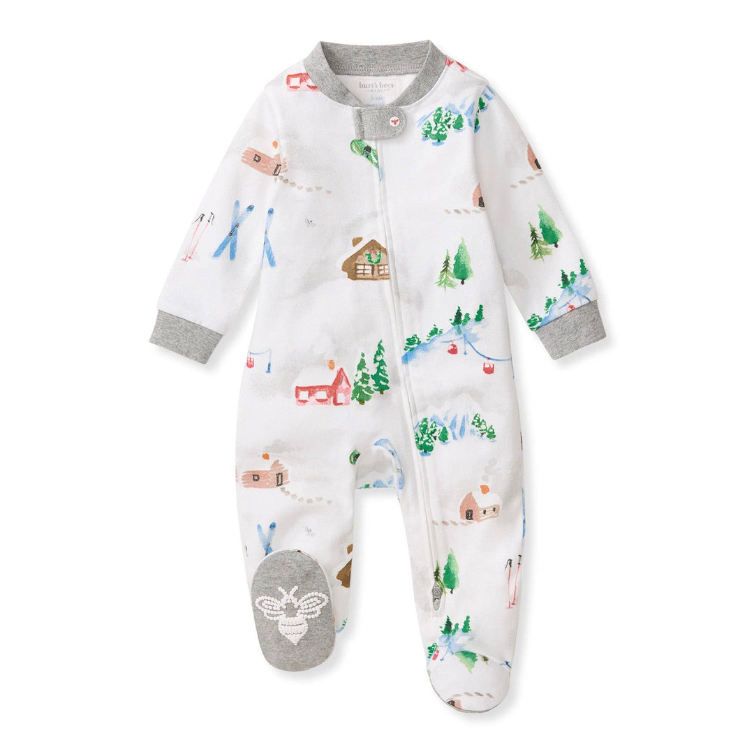 Ski Slopes Organic Cotton Footed Sleeper