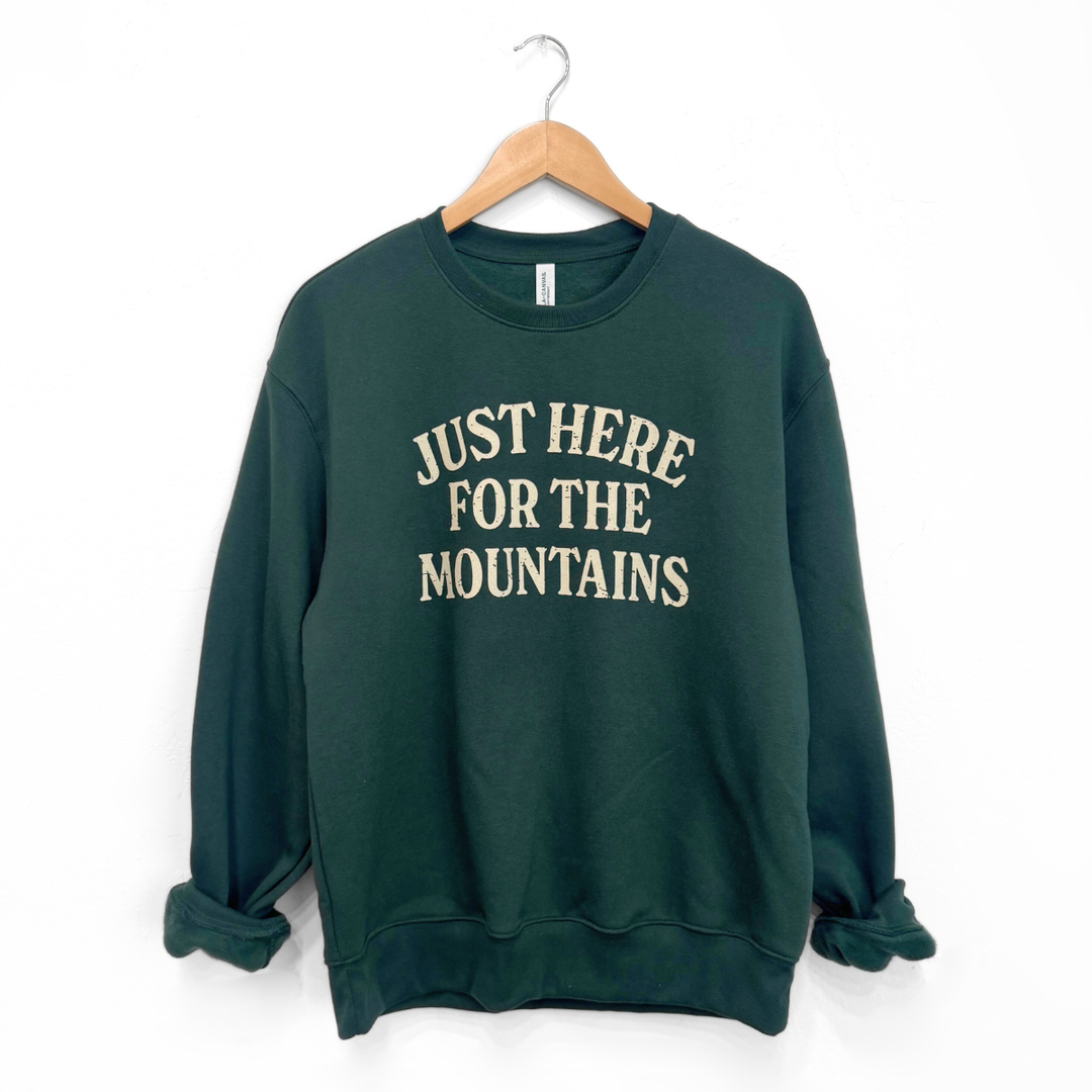 Just Here for the Mountains Unisex Pullover - Forest