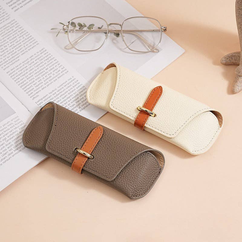 White Minimalist Glasses Case