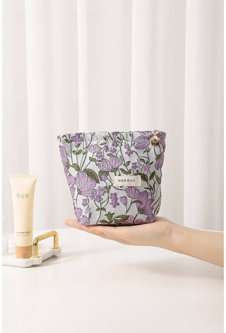Colorful Embroidery Portable Cosmetic Bag