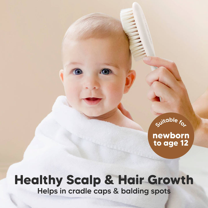 KeaBabies Baby Hair Brush and Comb Set - Vanilla