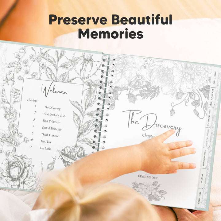 Blossom Pregnancy Journal Book for First Time Mom (Sage)