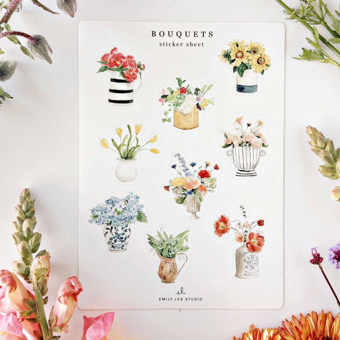 Bouquets Sticker Sheets by Emily Lex