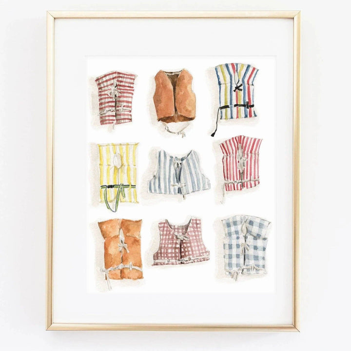 Boat Coats Collection Watercolor Wall Art Print