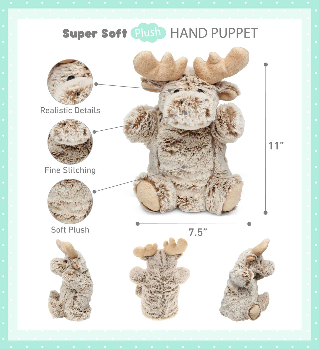 Moose Plush Hand Puppet