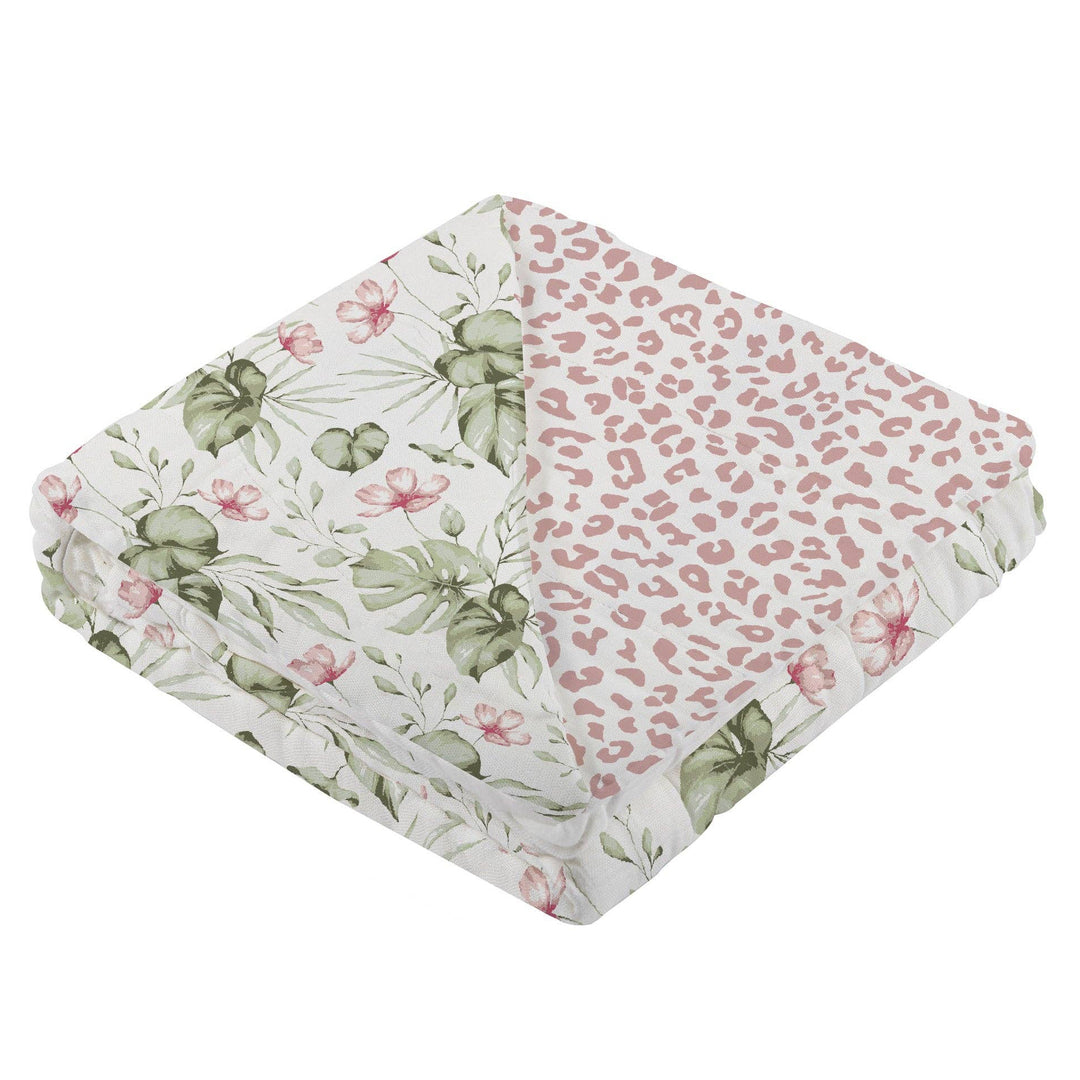 Silver Pink Orchid and Little Leopard Blanket