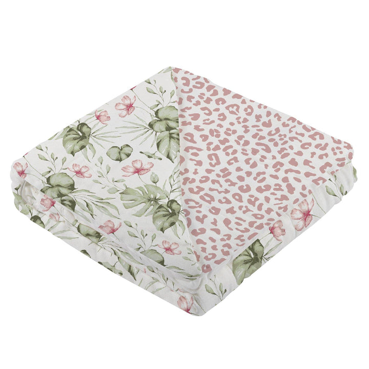Silver Pink Orchid and Little Leopard Blanket