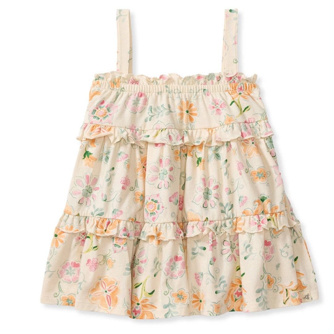 Mediterranean Floral Organic Cotton Dress