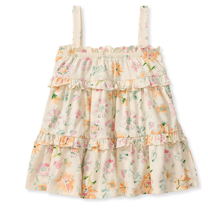 Mediterranean Floral Organic Cotton Dress