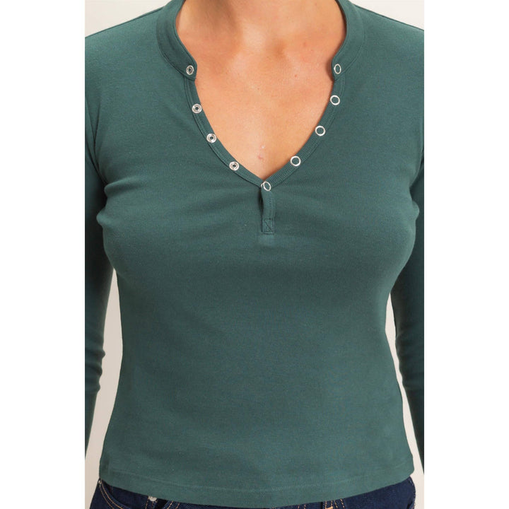 Dark Green Henley Top