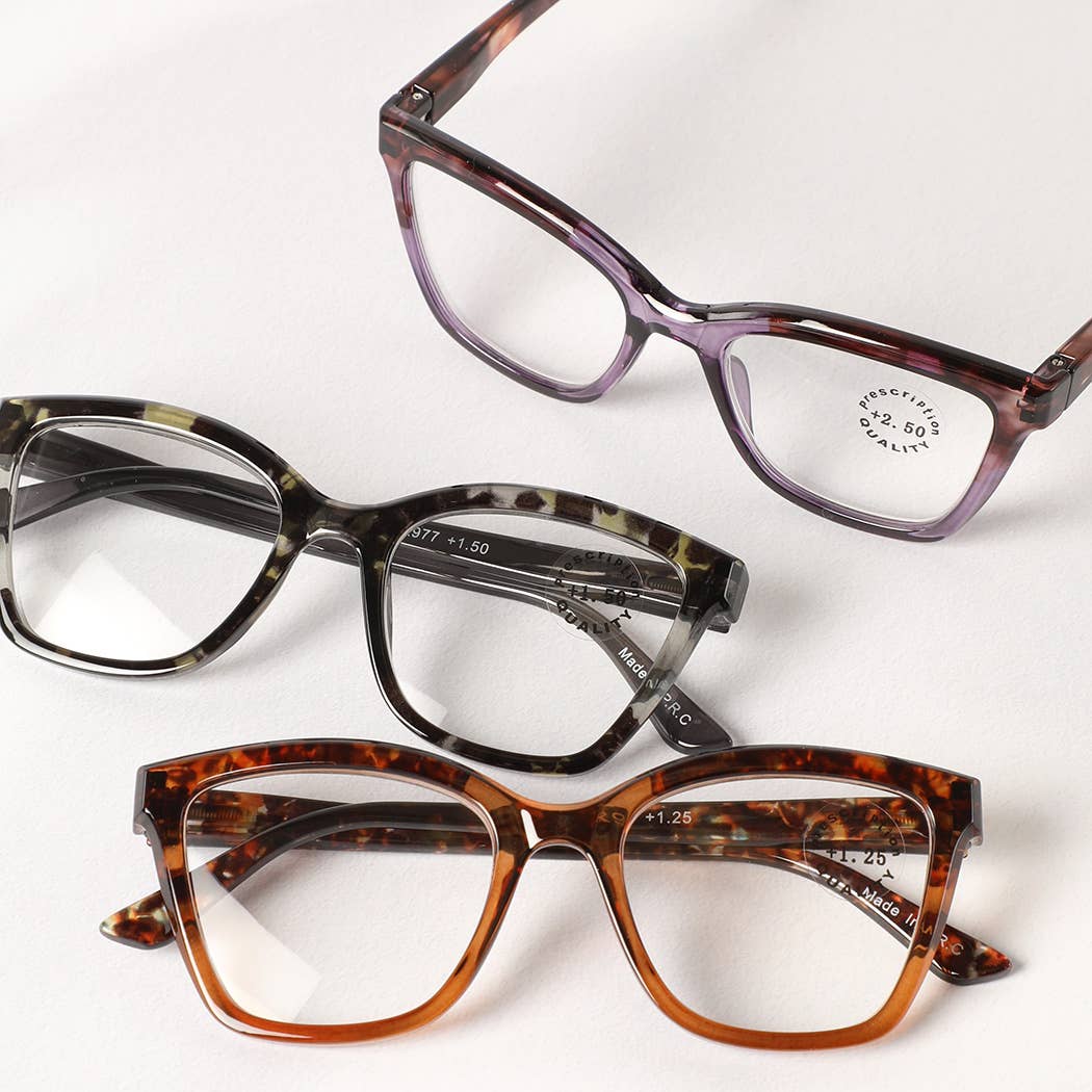 Colorful Leopard Cat Eye Reading Glasses
