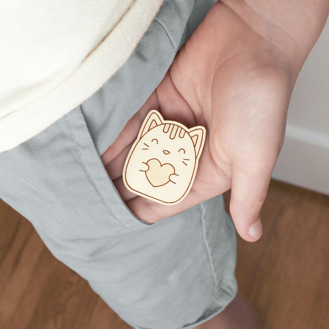 Wooden Rabbit Pocket Hug "Thinking of You" Gift