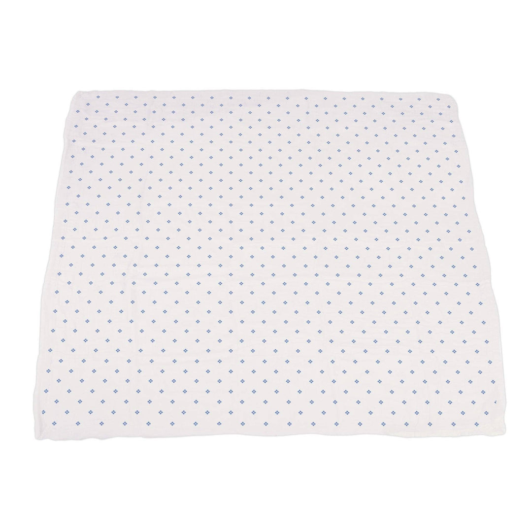 Wildflowers and Periwinkle Diamond Dot Bamboo Blanket