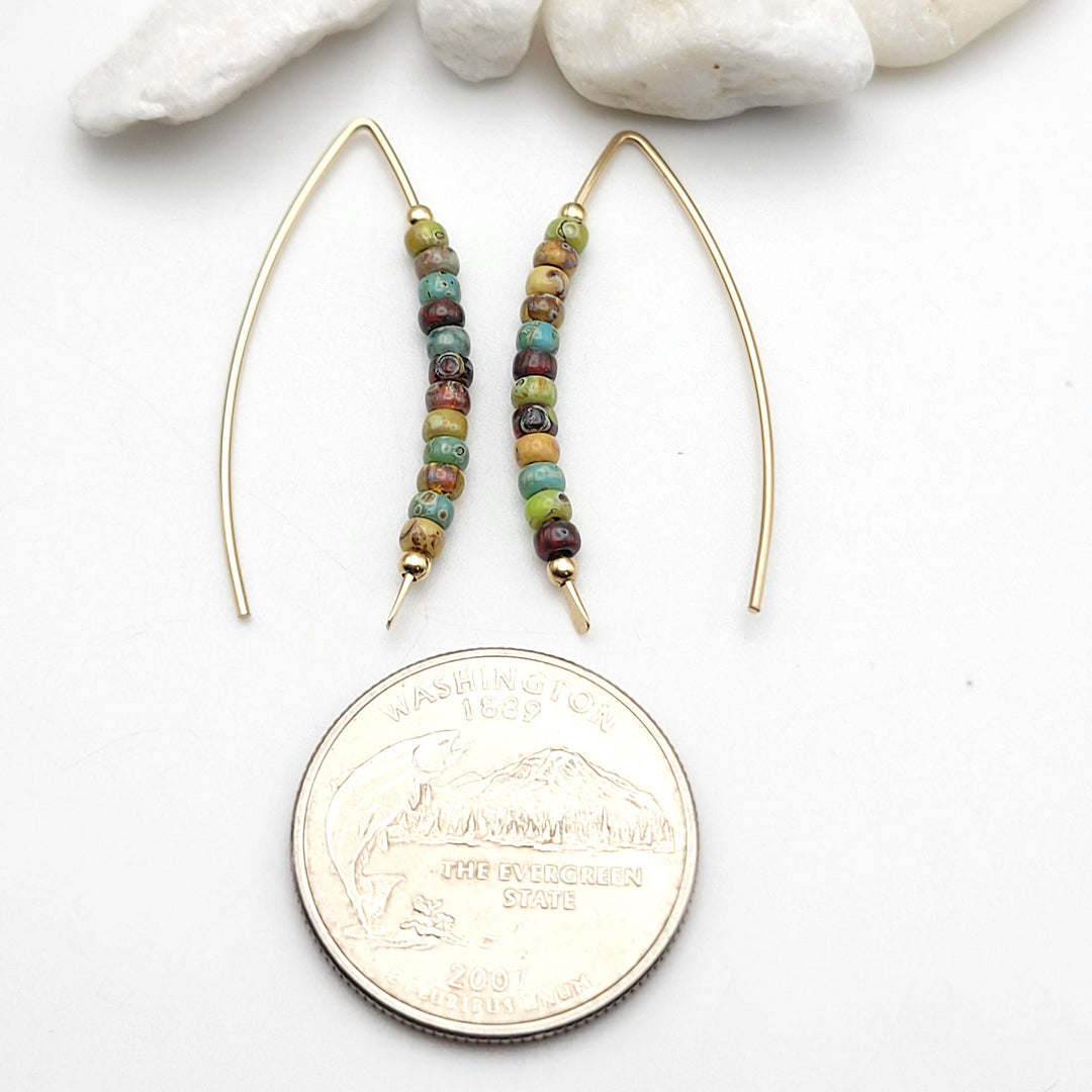 14k Gold Filled and Colorful Beaded Earrings