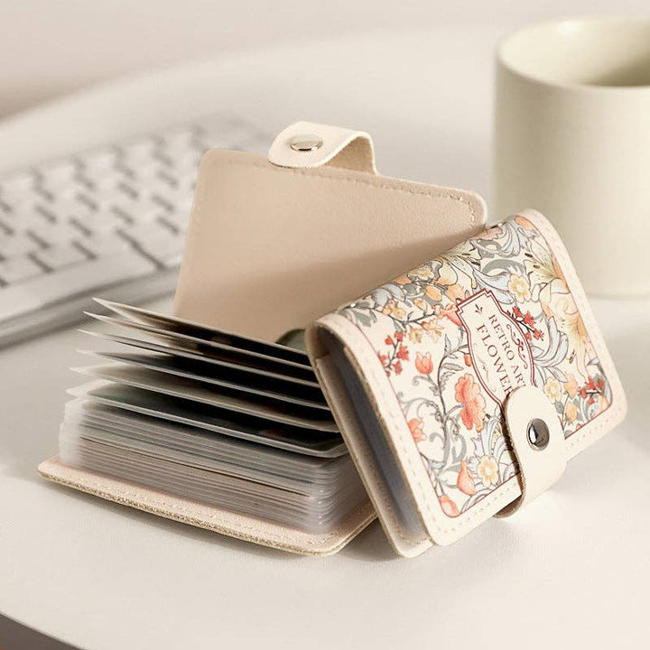 Vintage Floral Leather Card Cases