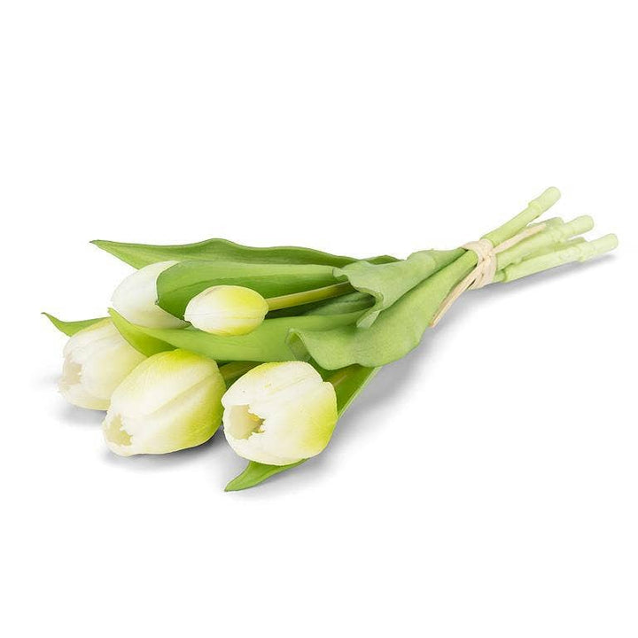 Lifelike 5 Stem White Tulip Bunch