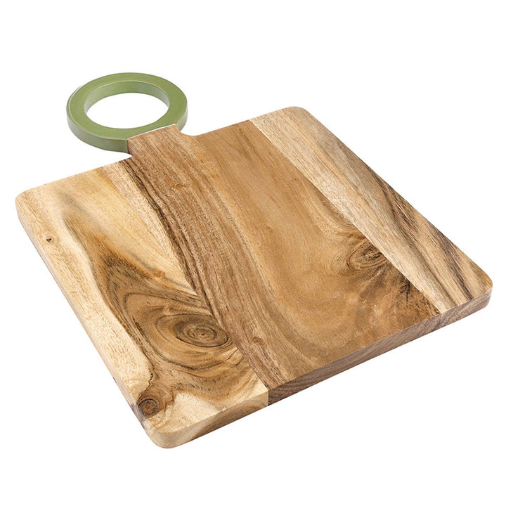 Wood Board with Sage Enamel Handle