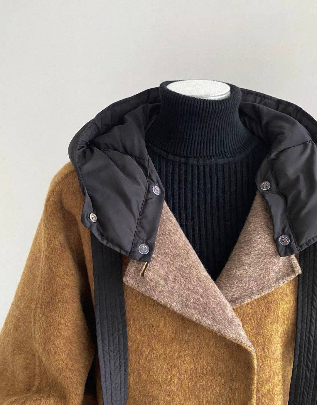 Nora 100% Wool Camel Hooded Jacket