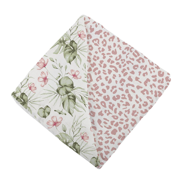 Silver Pink Orchid and Little Leopard Blanket