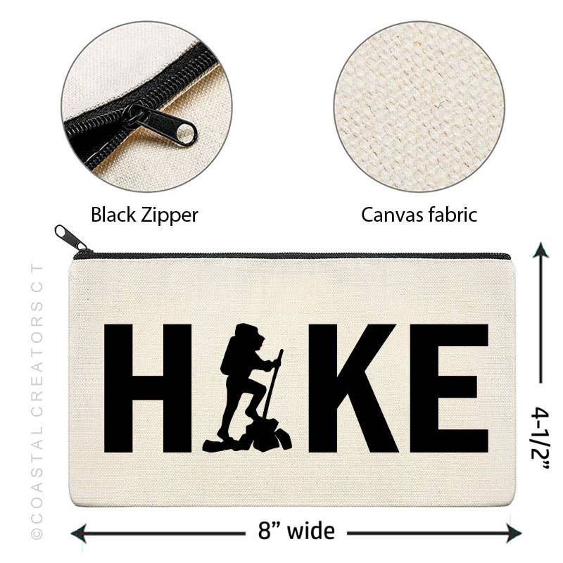 Hike Hiking Multi-Use Canvas Zipper Pouch Bag