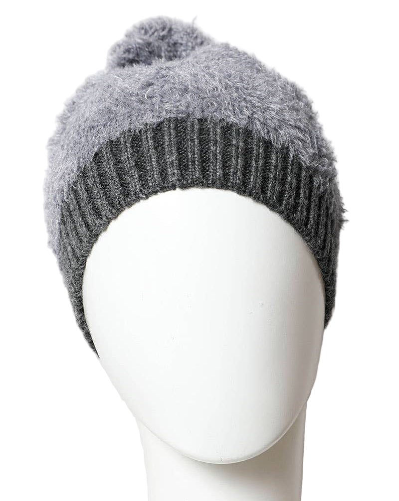 Furry Pom Knit Beanie