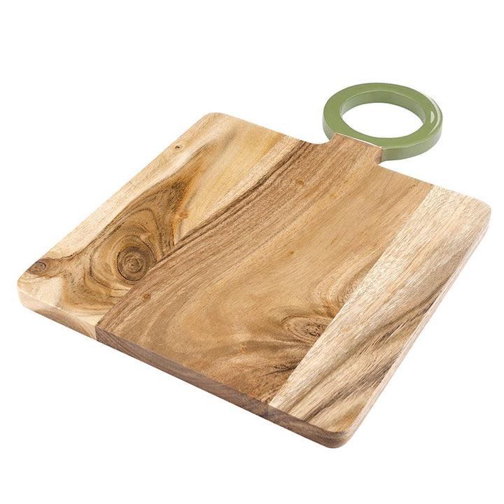 Wood Board with Sage Enamel Handle