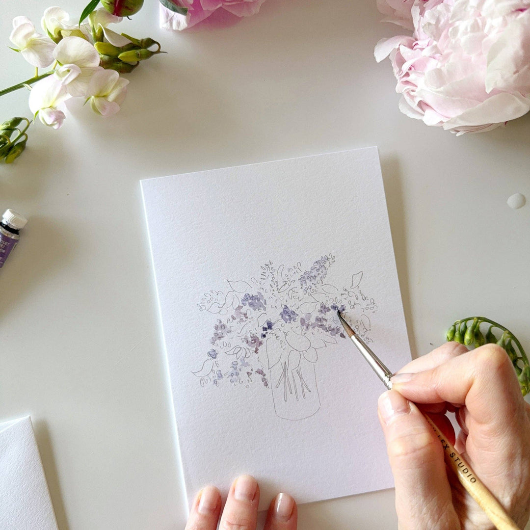 Bouquets Paintable Notecards