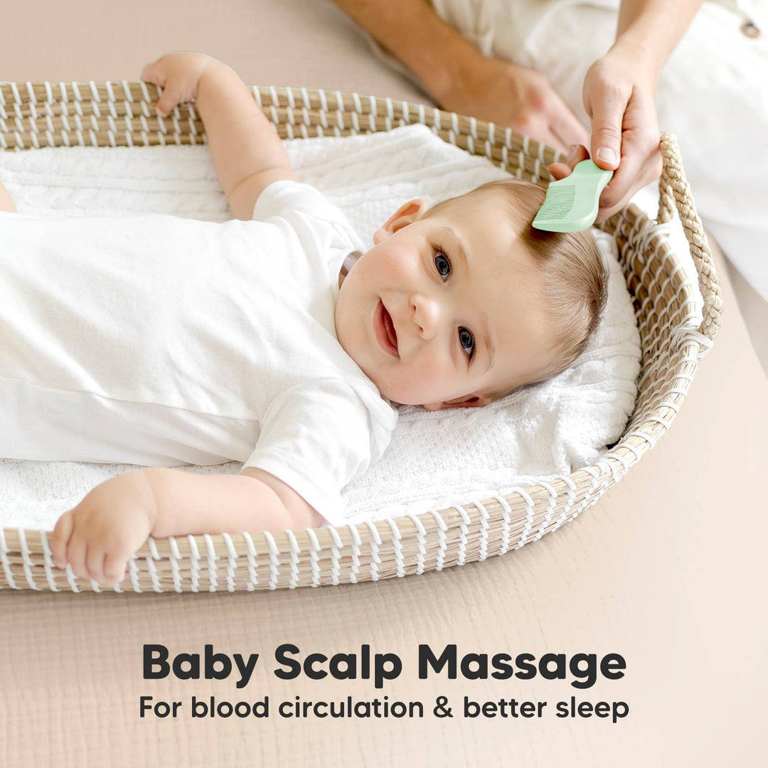 KeaBabies Baby Hair Brush and Comb Set - Sage