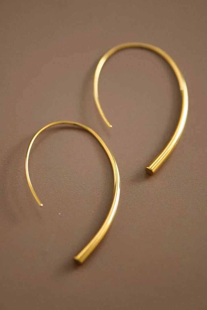 18K Gold PVD Plated Waterproof Stainless Steel Hoop Earrings