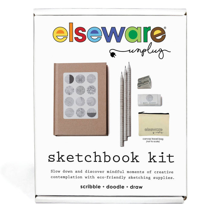 Sketchbook Doodle Set with Paper, Pencils and Bag