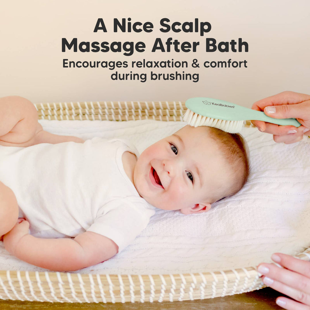 KeaBabies Baby Hair Brush - Sage