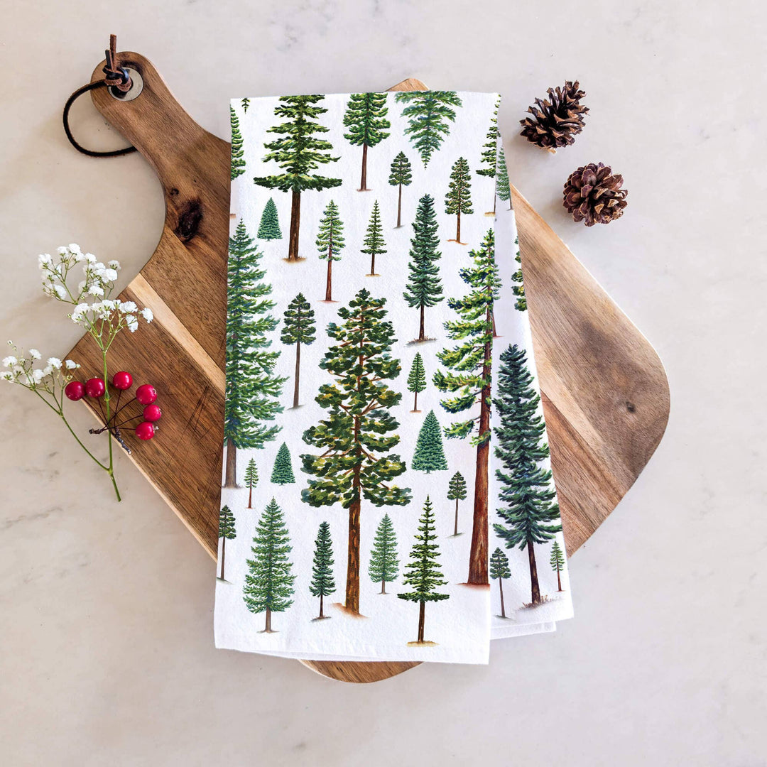 Evergreen Trees Tea Towel