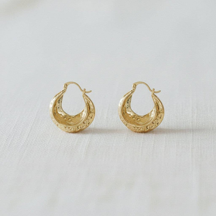 Gold Plated Pleated Drop Earrings