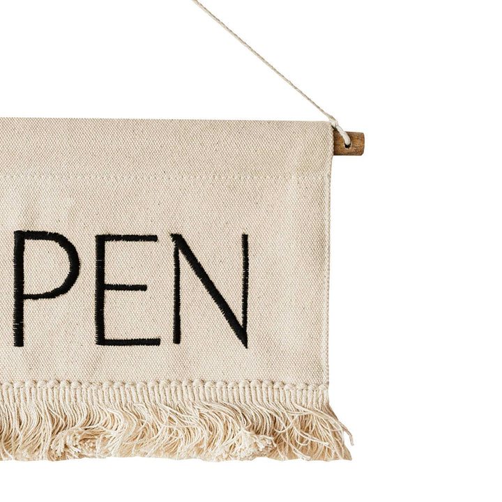 Claudia Embroidered Open-Closed Sign