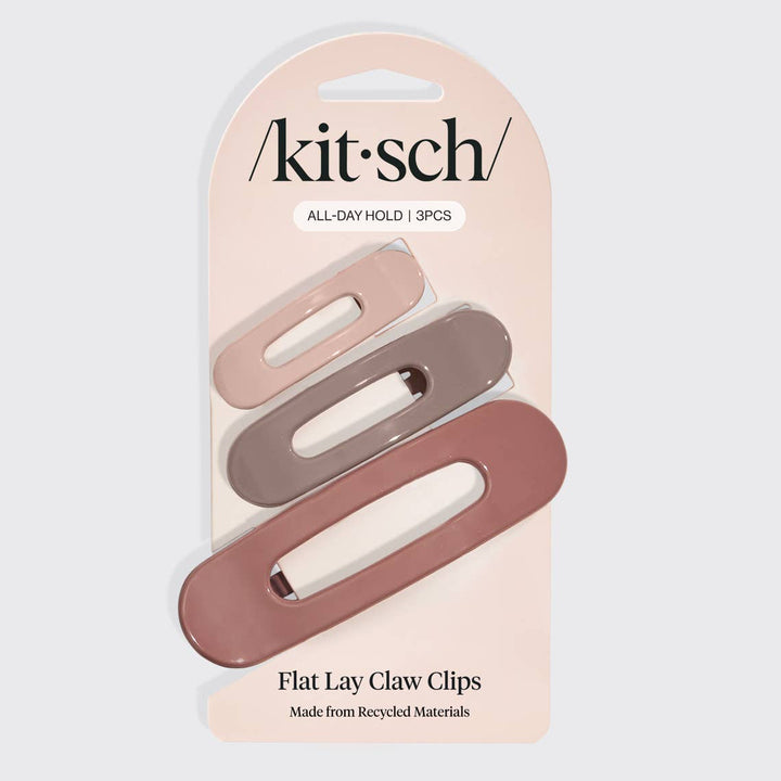 Flat Lay Claw Clip 3pc Flat - Terracotta