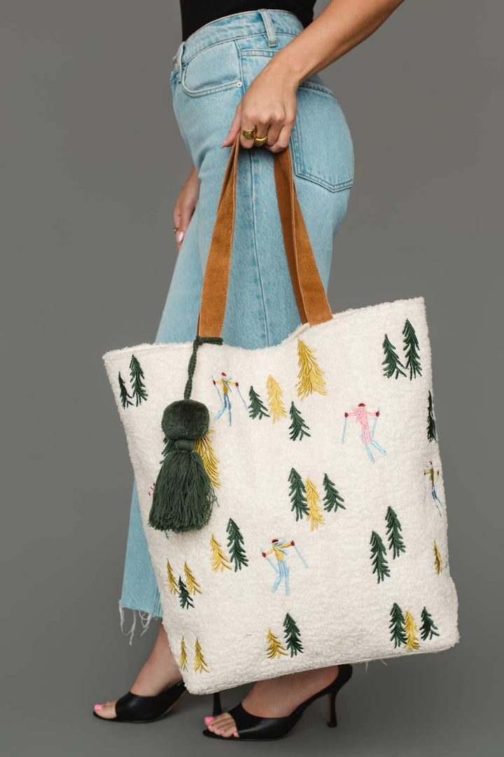 Skiing People Scene Tote